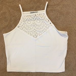 High neck laced crop top (S)